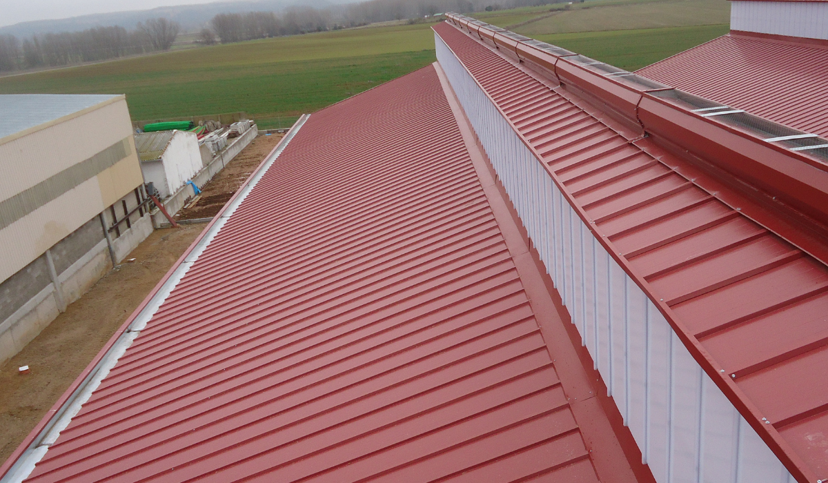 Panel sándwich en edificio ganadero